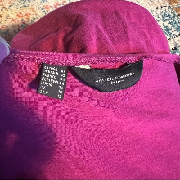 Javier simorra Barcelona womens V neck long sleeve top size 12 - Picture 6 of 6